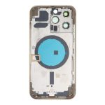 Apple iPhone 13 Pro - Back battery door cover middle frame housing with small parts Gold OEM with Logo