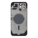 Apple iPhone 13 Pro Max - Back battery door cover middle frame housing with small parts Black OEM with Logo