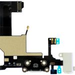 APPLE iPhone 5 -  Charging Flex Cable Connector  + microphone Audio Jack White Original