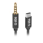 SBS AUDIO CABLE TYPE C TO JACK 3.5 1m black - Image 3