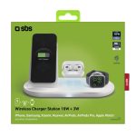 SBS WIRELESS CHARGER QI 3 IN 1 STATION 10W white - Image 5