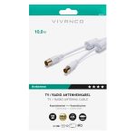 VIVANCO ANTENNA CABLE 10m COAX PLUG-COAX SOCKET GOLD PLATED white - Image 2