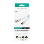 VIVANCO ANTENNA CABLE 1.5m COAX PLUG-COAX SOCKET FERRITE 100 dB white - Image 2