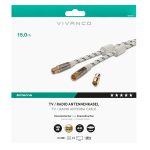 VIVANCO ANTENNA CABLE 15m COAX PLUG-COAX SOCKET 120 dB white - Image 2