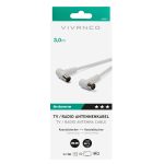 VIVANCO ANTENNA CABLE ANGLE CONNECTORS 90dB 3m white - Image 2