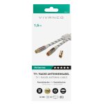 VIVANCO ANTENNA CABLE HQ 120dB NYLON GOLD-PLATED CONNECTORS 1.5m white - Image 2