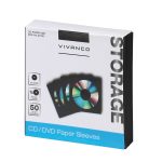 VIVANCO ΧΑΡΤΙΝΕΣ ΘΗΚΕΣ CD / DVD 50pcs black
