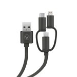 VIVANCO DATA CABLE USB  TO MICRO USB / TYPE C / LIGHTNING 0.75m black