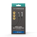 VIVANCO LONGLIFE DATA CABLE 4.0 TYPE C TO TYPE C 1m 240W black - Image 3