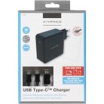 VIVANCO TRAVEL CHARGER TYPE C PORT + DATA CABLE TYPE C 30W FOR NOTEBOOK black - Image 3