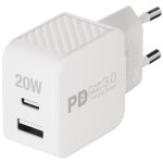 VIVANCO TRAVEL CHARGER 20W PD 3.0 2xPORTS white - Image 4