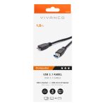VIVANCO USB 3.1 GEN1 TYPE A TO TYPE B MICRO USB CABLE 1.8m black - Image 2