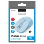 VIVANCO WIRELESS MOUSE OPTICAL ERGONOMIC DESIGN AND SILENT CLICK blue