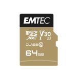 Memory Card microSD EMTEC USH-I U3 V30 SPEEDIN PRO A1 64GB CLASS 10