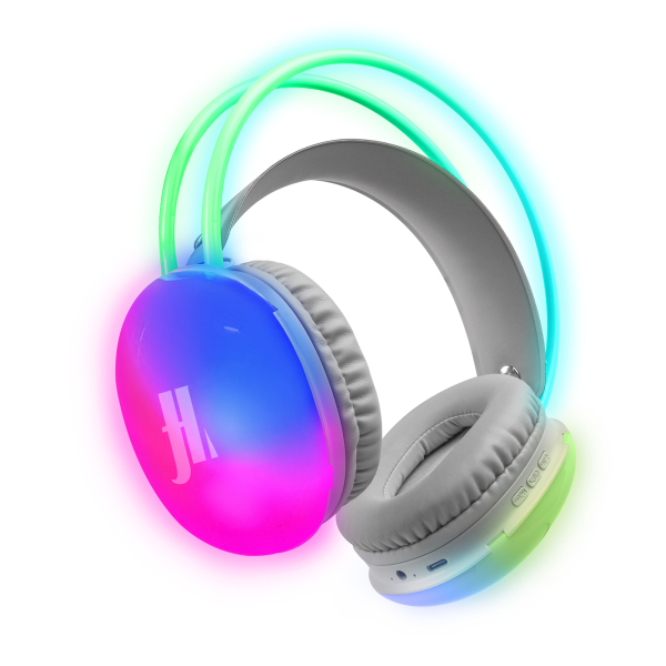 sbsmusiche_6482726 SBS MUSIC HERO WIRELESS HEADSET WITH INTEGRATED LED LIGHTS white - Image 1