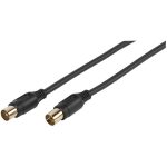 VIVANCO ANTENNA CABLE 5m COAX PLUG-COAX SOCKET FERRITE 90 dB black - Image 2