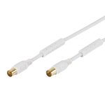 VIVANCO ANTENNA CABLE 1.5m COAX PLUG-COAX SOCKET FERRITE 100 dB white - Image 3