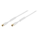 VIVANCO ANTENNA CABLE 10m COAX PLUG-COAX SOCKET GOLD PLATED white - Image 3