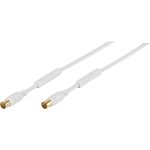 VIVANCO ANTENNA CABLE 5m COAX PLUG-COAX SOCKET FERRITE 90 dB white - Image 2