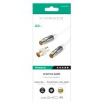 VIVANCO ANTENNA CABLE 2m COAX PLUG-COAX SOCKET 90 dB with adapter included white - Image 6