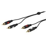 VIVANCO AUDIO CONNECTION GOLD PLATTED CABLE 2x RCA to 2x RCA 1.8m black - Image 3