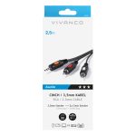 VIVANCO AUDIO CONNECTION 3.5mm JACK CABLE to 2x RCA 2.5m black - Image 4