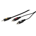 VIVANCO AUDIO CONNECTION 3.5mm JACK CABLE to 2x RCA 2.5m black - Image 5