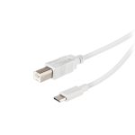 VIVANCO TYPE C USB TO TYPE B USB PRINTER CABLE 1.8m white - Image 3