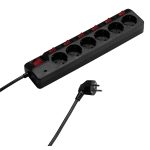 VIVANCO 6WAY (6XSchuko) WITH 7 SWITCHES ΠΟΛΥΠΡΙΖΟ 1.8m black - Image 2