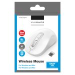 VIVANCO WIRELESS MOUSE OPTICAL ERGONOMIC DESIGN AND SILENT CLICK white - Image 2