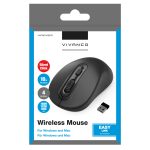 VIVANCO WIRELESS MOUSE OPTICAL ERGONOMIC DESIGN AND SILENT CLICK black - Image 3