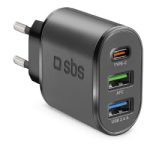 SBS TRAVEL CHARGER 3 PORTS USB/USB/TYPE C PD 30W black - Image 11