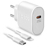 SBS TRAVEL CHARGER MFI PD 20W + DATA CABLE TYPE C to LIGHTNING 1m white - Image 13