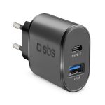 SBS TRAVEL CHARGER 2 PORTS USB/TYPE C 2.1A black - Image 9